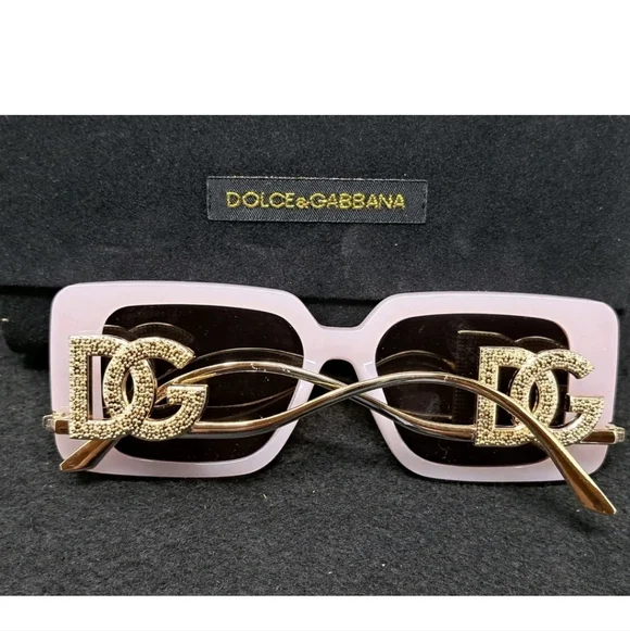 Dolce & Gabbana Light Pink Rectangular Sunglasses - Picture 2 of 8